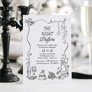 Invitation Dîner de répétition fantaisiste dessiné à la main