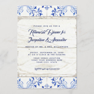 Invitation Dîner de répétition Ferme Marine Pays Chic Rustic