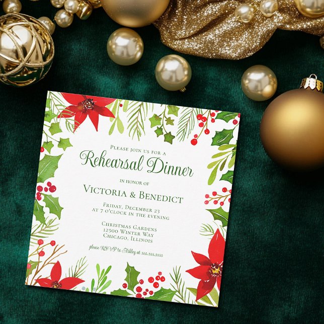 Invitation Dîner de répétition Festive Green (Créateur téléchargé)