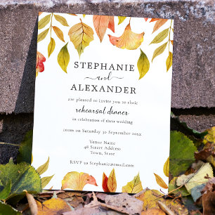 Invitation Dîner de répétition Feuille automne