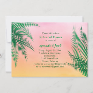 Invitation Dîner de répétition Feuille de l'aquarelle du couc