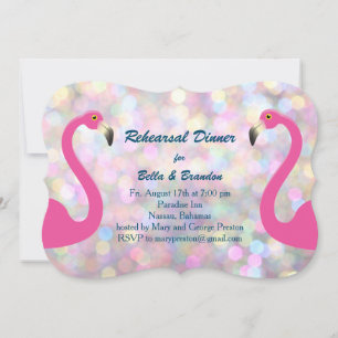 Invitation Dîner de répétition Flamant rose