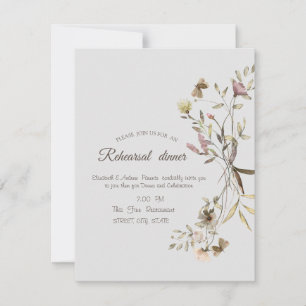 Invitation Dîner de répétition Fleur sauvage Whimsical Waterc