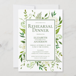 Invitation Dîner de répétition Floral Hydrangea Blanc