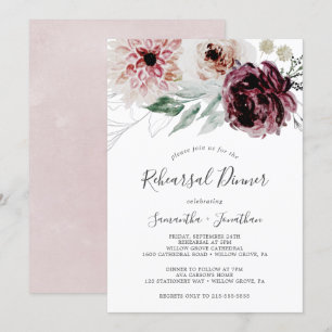 Invitation Dîner de répétition Floral Romance