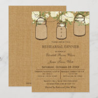 Dîner de répétition florale Burlap Mason Jar
