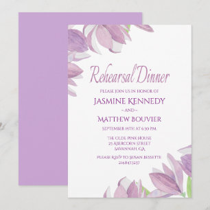 Invitation Dîner de répétition florale Fleurs d'aquarelle vio