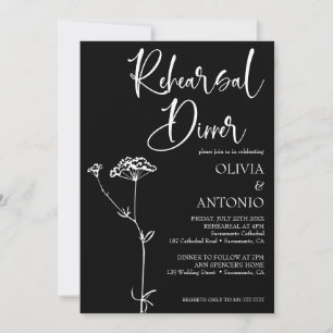Invitation Dîner de répétition florale minimaliste moderne