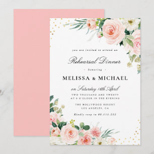 Invitation Dîner de répétition florale moderne