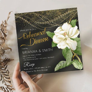 Invitation Dîner de répétition florale moderne et élégant Inv