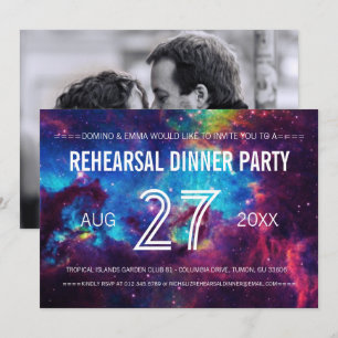 Invitation Dîner de répétition Galaxy Photo Colorée