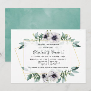 Invitation Dîner de répétition géométrique Eucalyptus Anemone