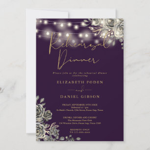 Invitation Dîner de répétition Gothique Purple Gold