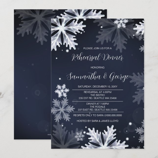 Invitation Dîner de répétition hivernal de la Marine (Devant / Derrière)