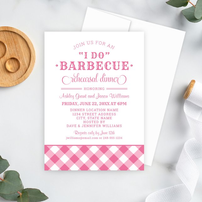 Invitation Dîner de répétition 'I Do BBQ Pink' (Créateur téléchargé)