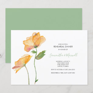 Invitation DÎNER DE RÉPÉTITION Invitation, Fleurs d'aquarelle