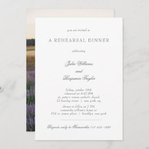 Invitation Dîner de répétition Julia Simple Argent Script Pho