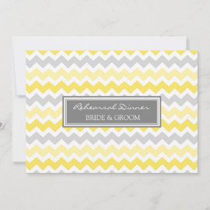 Invitation Dîner de répétition Lemon Grey Chevron