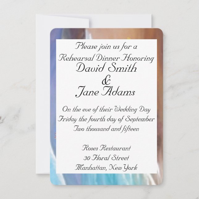 Invitation Dîner de répétition mariage (Devant)