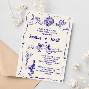 Invitation Dîner de répétition Mariage à main