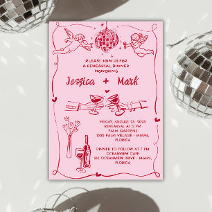 Invitation Dîner de répétition Mariage à main