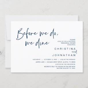 Invitation Dîner De Répétition mariage, Avant Nous, Nous Dîno