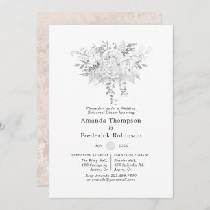 Invitation Dîner de répétition Mariage blanc