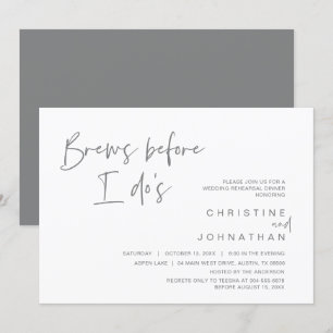 Invitation Dîner de répétition mariage, brasse avant de faire
