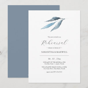 Invitation Dîner de répétition Mariage d'aquarelle botanique
