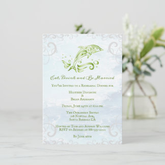 Invitation Dîner de répétition Mariage Dauphin Vert Invitatio