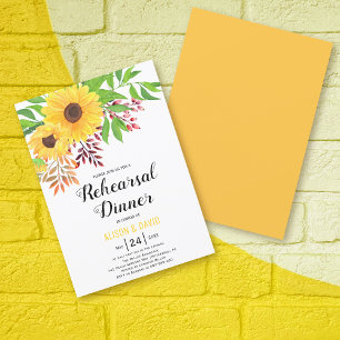 Invitation Dîner de répétition mariage de automne