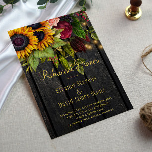 Invitation Dîner de répétition mariage de automne de grange f