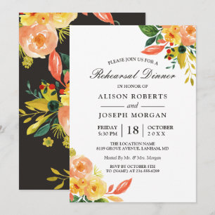 Invitation Dîner de répétition Mariage de automne de la pêche