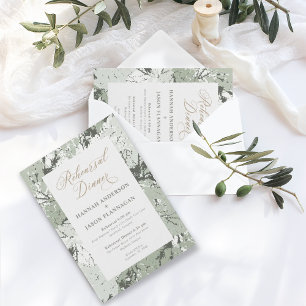 Invitation Dîner de répétition mariage de automne Sage Invita