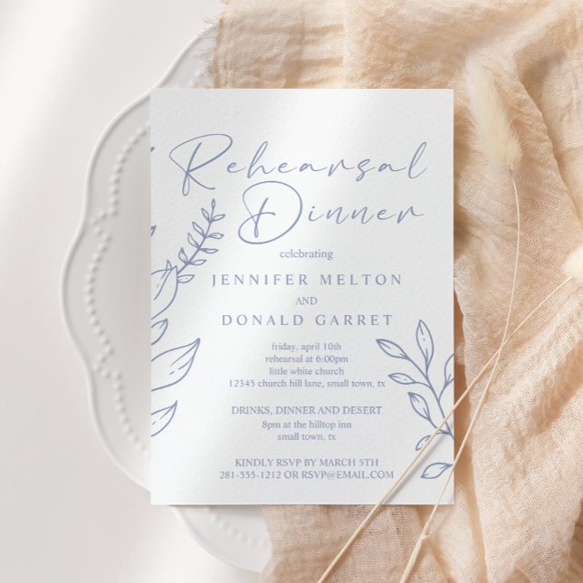 Invitation Dîner de répétition Mariage de fleurs de périphéri (Créateur téléchargé)