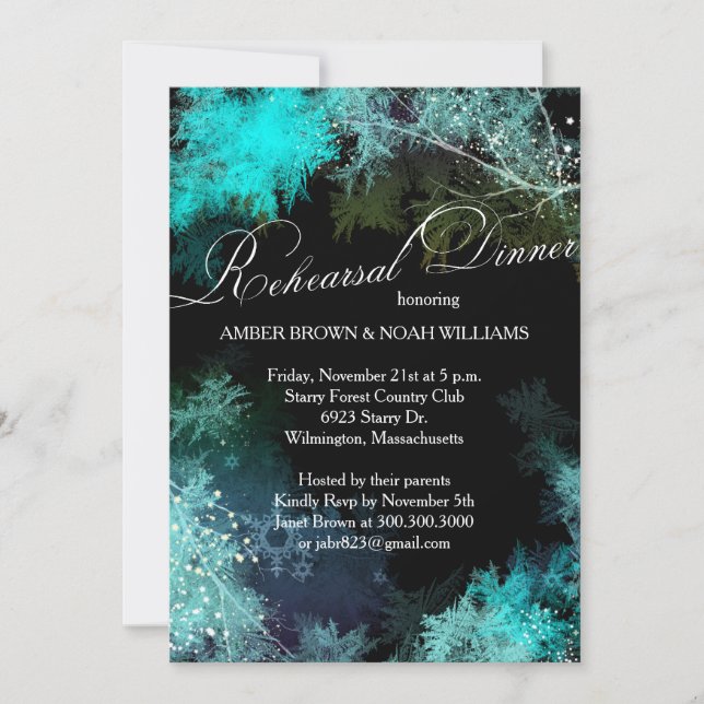 Invitation Dîner de répétition Mariage de forêt (Devant)