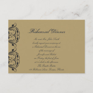 Invitation Dîner de répétition Mariage de la marine et de la 