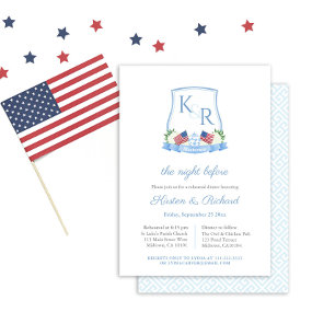 Invitation Dîner de répétition Mariage de l'Hydrangée patriot