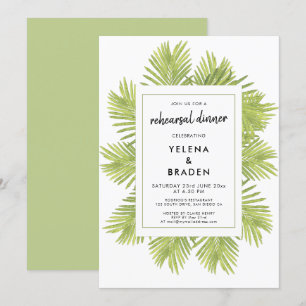 Invitation Dîner de répétition mariage de palmier tropical