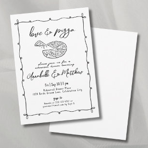 Invitation Dîner de répétition Mariage de pizza Love Drave