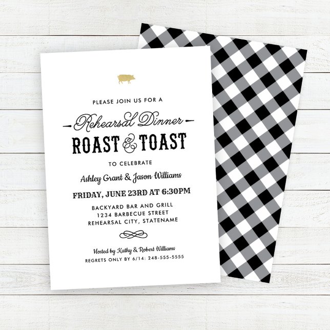 Invitation Dîner de répétition Mariage de rôti de porc et toa (Créateur téléchargé)