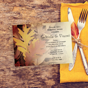 Invitation Dîner de répétition Mariage des feuilles d'automne