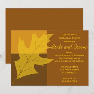 Invitation Dîner de répétition Mariage du bloc de couleur de 
