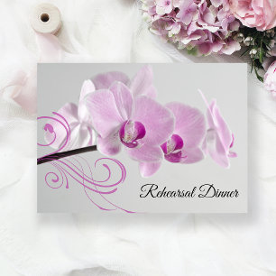 Invitation Dîner de répétition Mariage élégant aux orchidées 