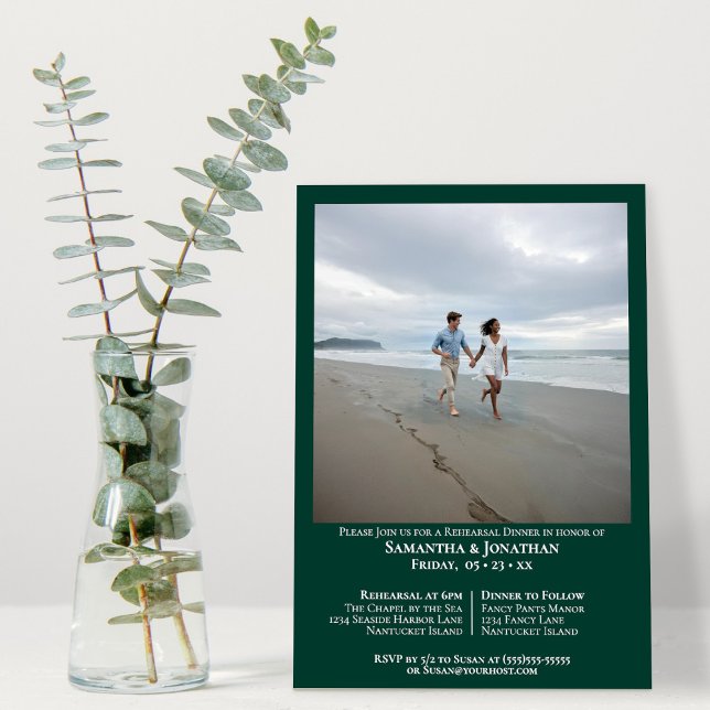 Invitation Dîner de répétition Mariage Emerald Green (Créateur téléchargé)