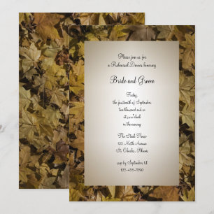 Invitation Dîner de répétition Mariage Feuille de Fallen Jaun