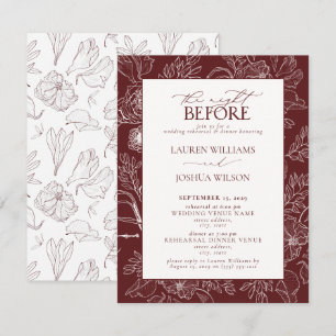 Invitation Dîner de répétition Mariage flamand élégant