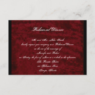 Invitation Dîner de répétition Mariage Gothique Angel Red Vel