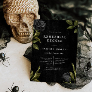 Invitation Dîner de répétition Mariage gothique d'Halloween