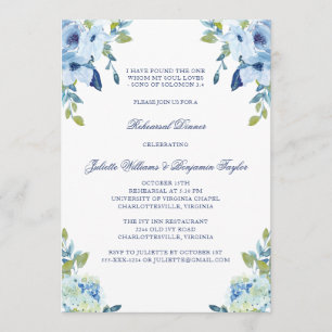 Invitation Dîner de répétition Mariage Juliette Dusty Blue
